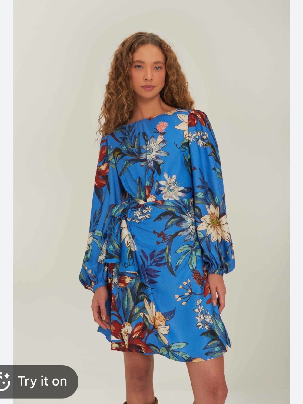 Farm Rio Blu Surreal Flowers Mini Dress NWT